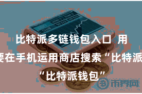 比特派多链钱包入口 用户需要在手机运用商店搜索“比特派钱包”