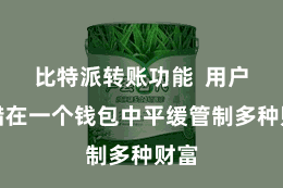 比特派转账功能 用户不错在一个钱包中平缓管制多种财富