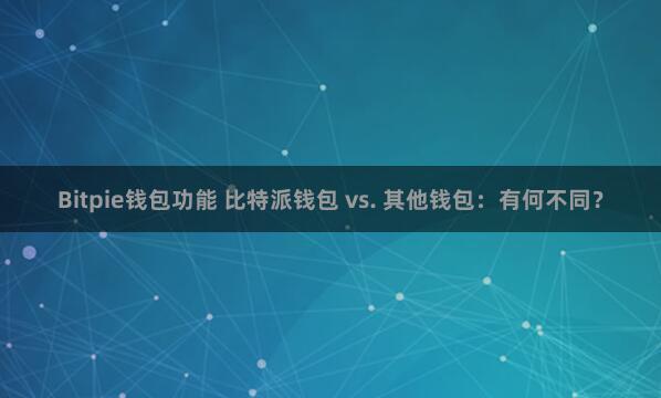 Bitpie钱包功能 比特派钱包 vs. 其他钱包：有何不同？