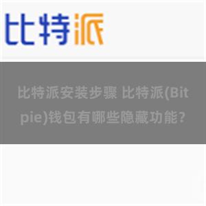 比特派安装步骤 比特派(Bitpie)钱包有哪些隐藏功能？