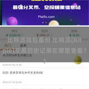 比特派钱包备份 比特派(Bitpie)交易历史记录在哪里查看？