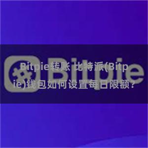 Bitpie转账 比特派(Bitpie)钱包如何设置每日限额？