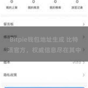 Bitpie钱包地址生成 比特派官方，权威信息尽在其中